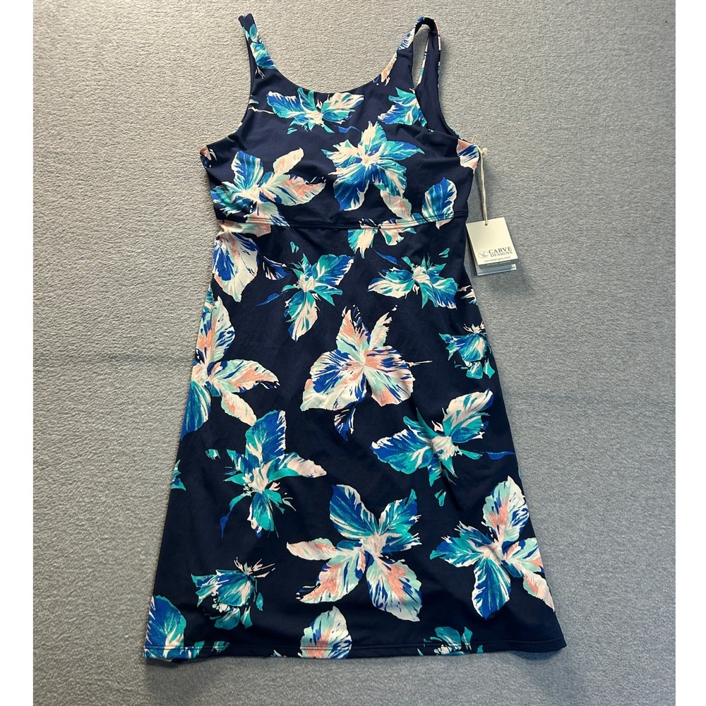 Carve Designs Zuri Dress Womens Medium Stargazer Navy Floral Stretch Resort